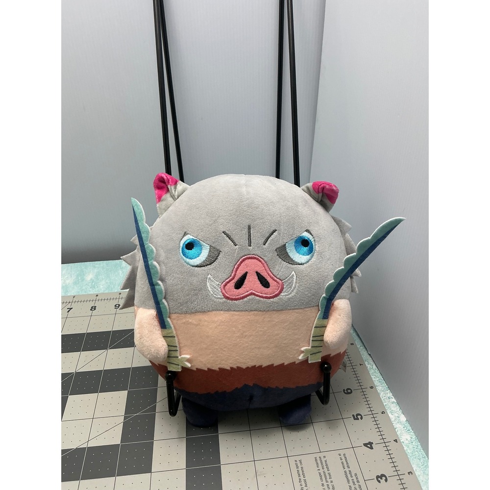 Demon Slayer Inosuke Hashibira Plush 8 Inch Boar Mask Dual Swords Anime Toy
